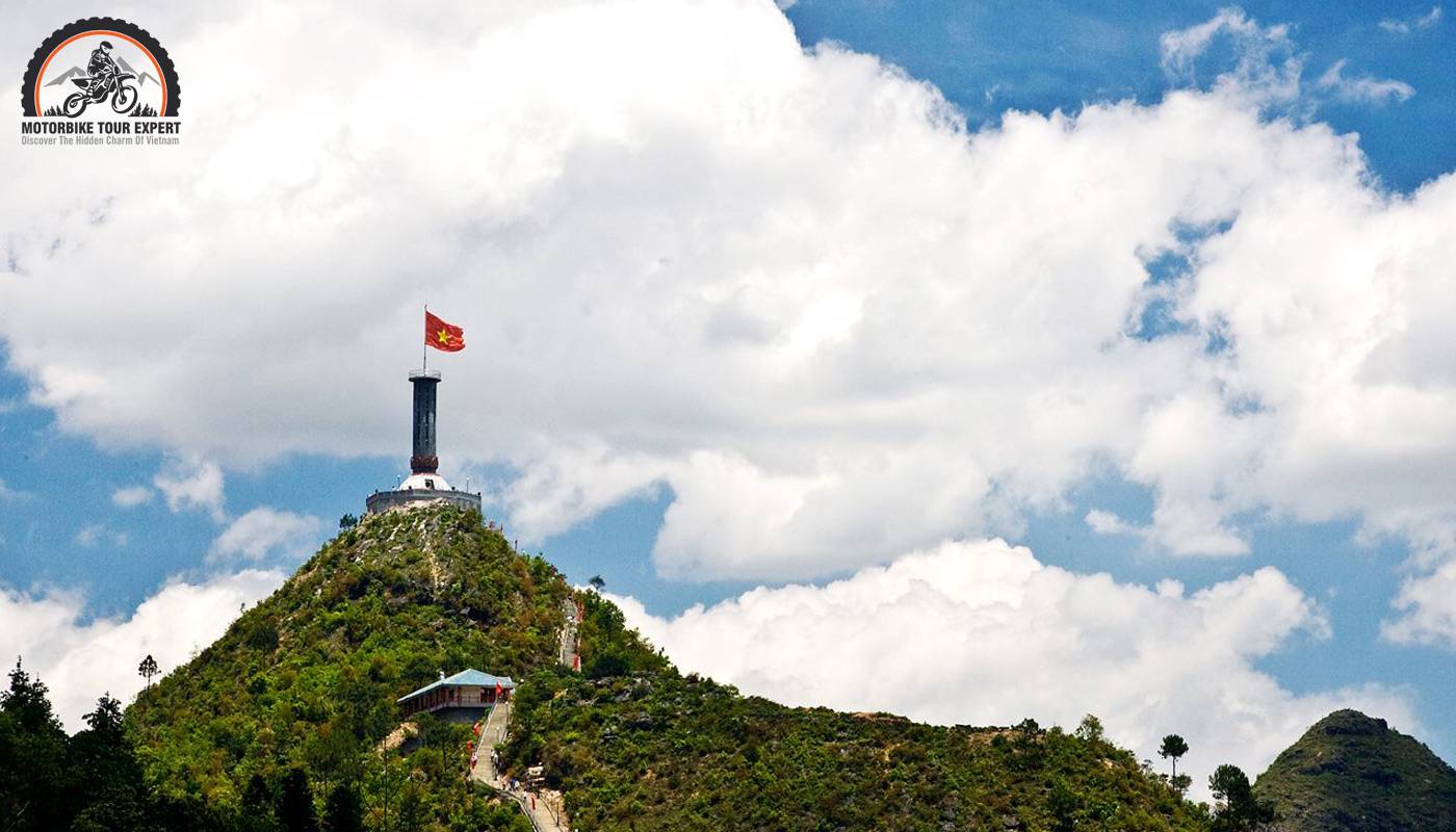 Lung Cu flagpole in Dong Van Motorcycle Tour
