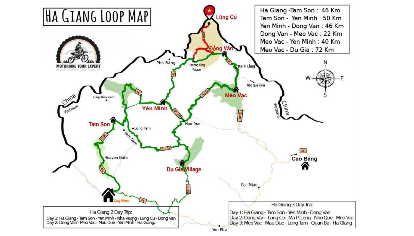 Ha Giang Loop Map Overview
