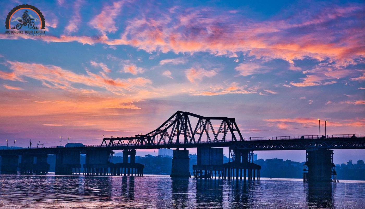 Long Bien Bridge is a historic landmark providing expansive views of the Red River