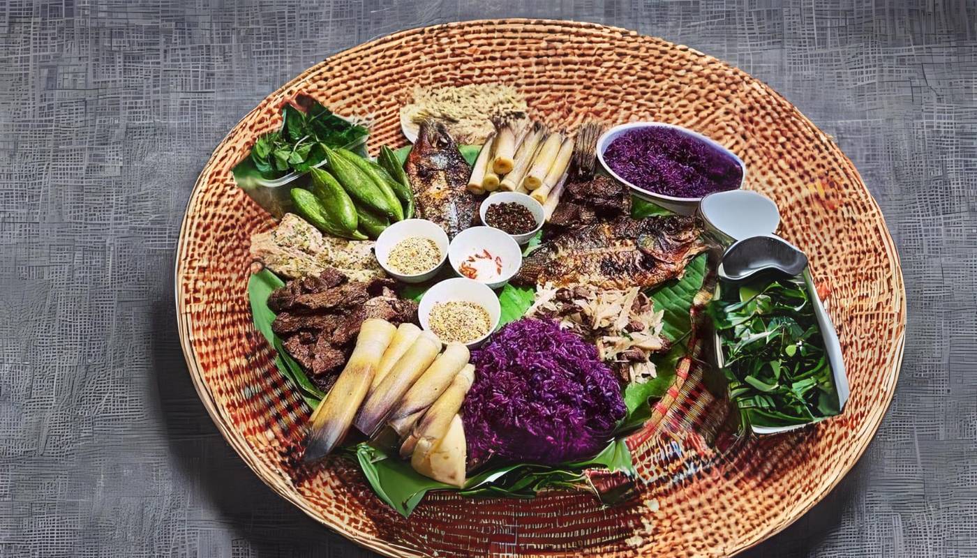 Vibrant dishes highlight the White Thai culinary heritage.