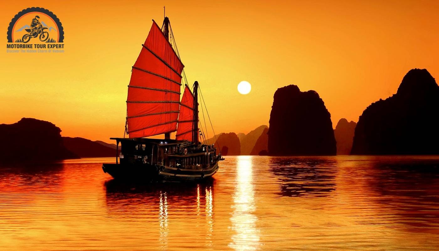 Breathtaking beautiful view of Ha Long Bay in the autumn