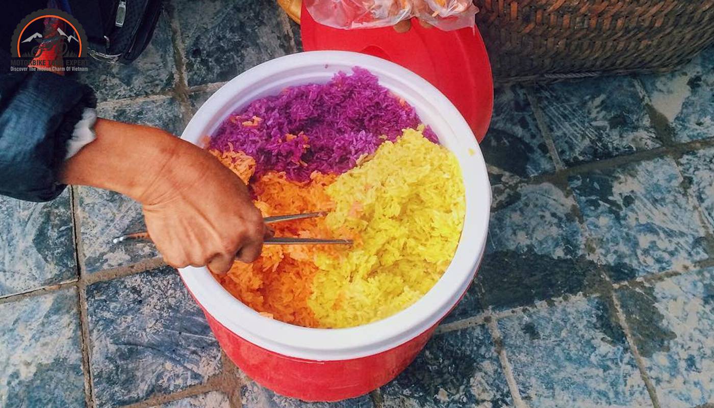 Experience the vibrant hues and flavors of the 5-colored sticky rice