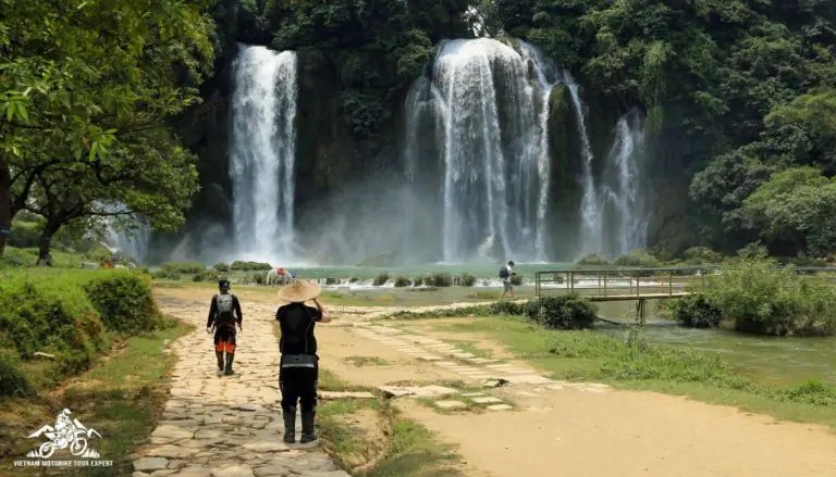 Join a Motorbike Tour to Ban Gioc Waterfall - Best things to do in Ban Gioc Waterfall|Admire the Majestic Ban Gioc Waterfall|Kayaking on Quay Son river|Phat Tich Truc Lam Ban Gioc Pagoda|Khuoi Ky Ancient Stone Village|Nguom Ngao Cave|Meet the Locals is one of the greats things to do in Ban Gioc Waterfall|MileStone 836 At Ban Gioc Waterfall|Trekking and exploring the beautiful scenery here|Khau Nhuc (Pork belly dish stewed in water bath) is a traditional dish of the Tay people