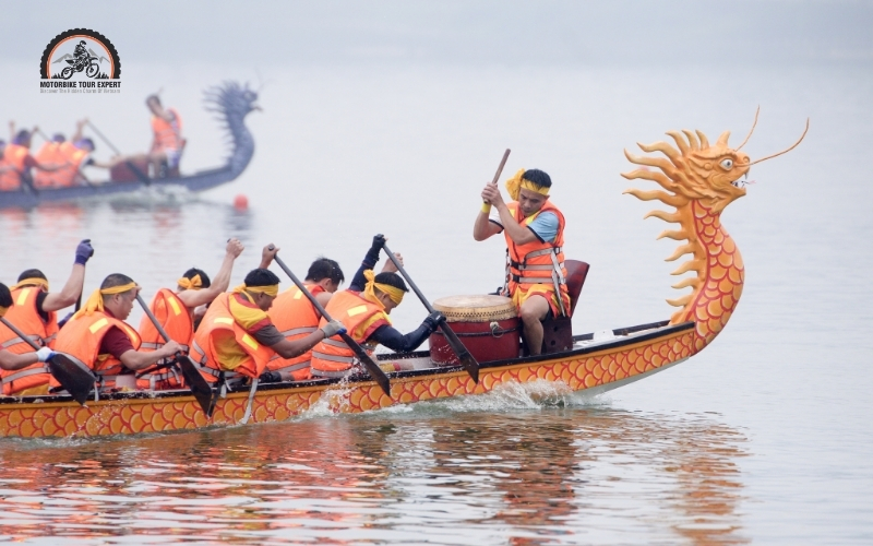 The Lo River boat racing competition in the Hung King Temple Festival