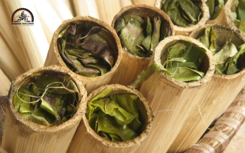 Com Lam, also known as Bamboo-tube rice, is one of the most recommended local food to try when visiting O Quy Ho Pass