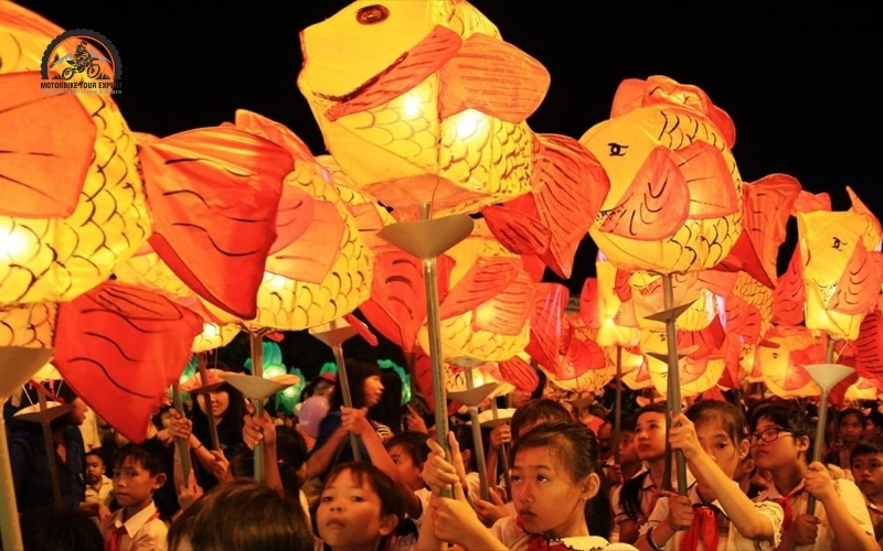 Lantern making is a beloved activity, particularly for children