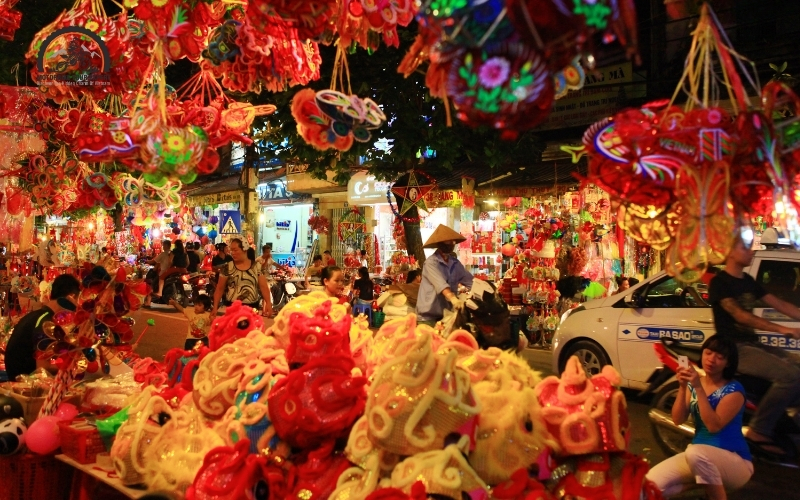 Mid Autumn Festival in Vietnam in Hanoi Old Quarter